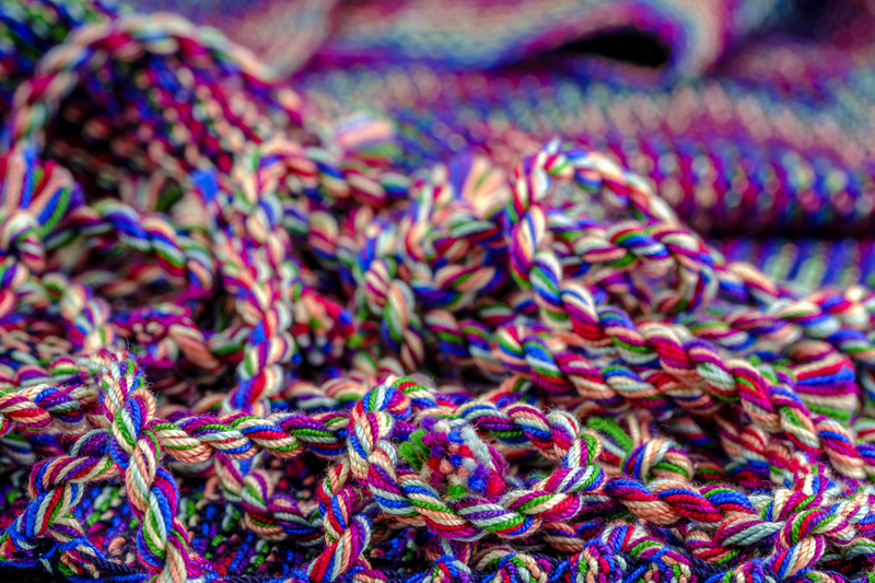 Close-up shot of fringes on a shawl