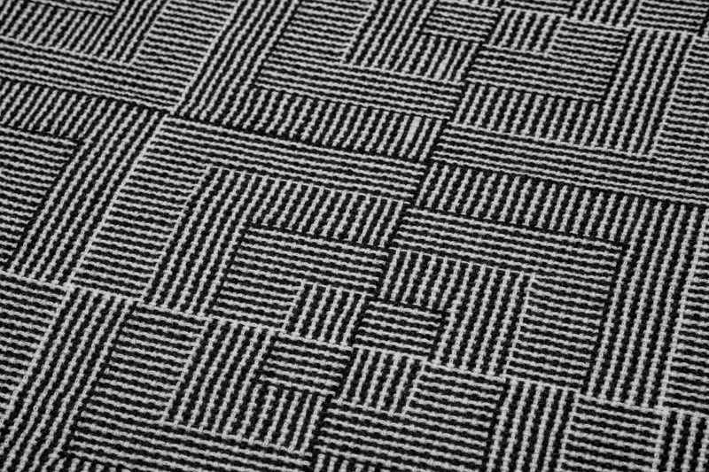 Close-up of a black & white pattern in shadow weave
