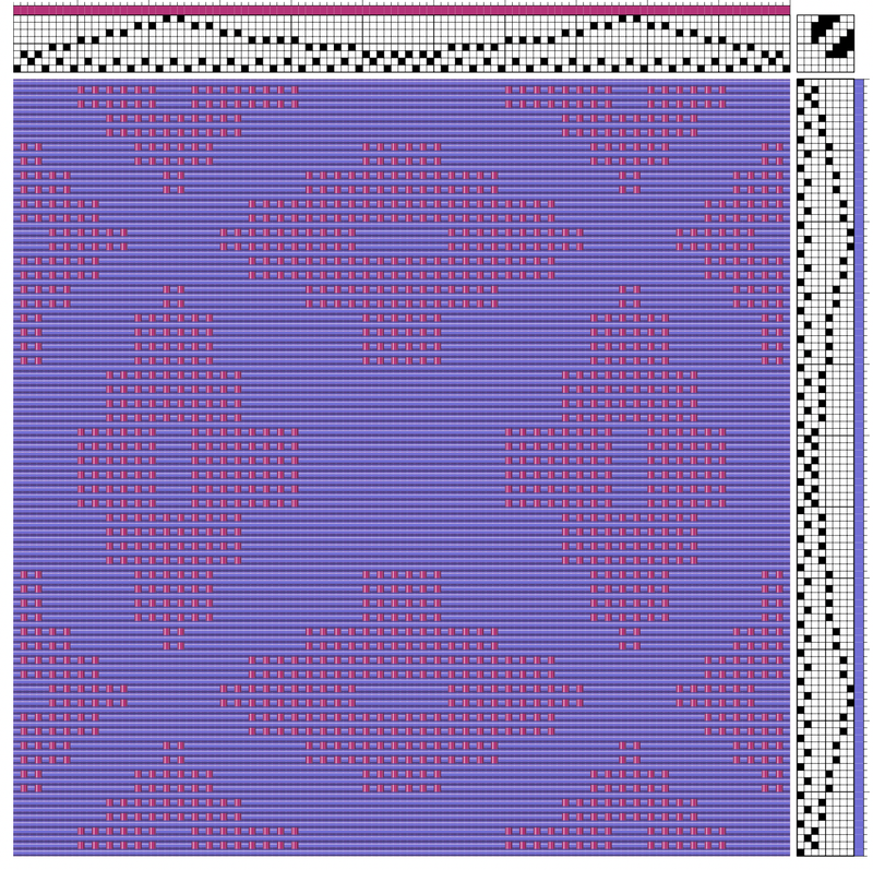 Weaving design line as a basis for a Summer & Winter design with added shafts and treadles