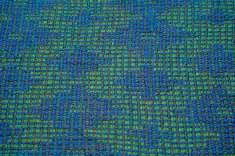 Overhead shot of a woven sample of a Summer & Winter structure