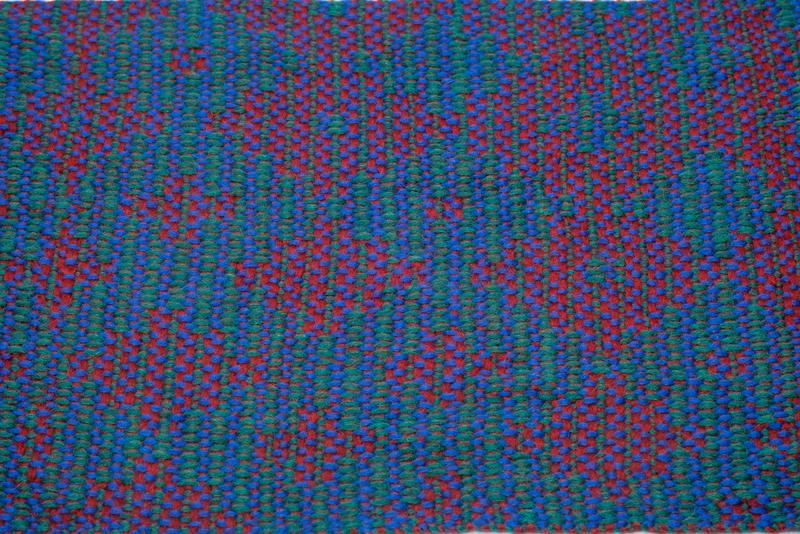 Overhead shot of a woven sample of a Summer & Winter structure