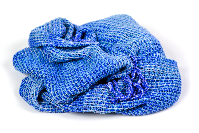 Handwoven shawl in blue colors