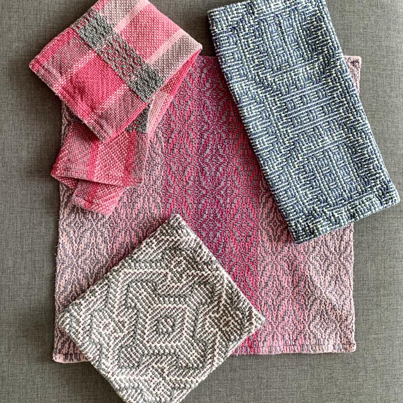 Samples of crochet cotton woven items