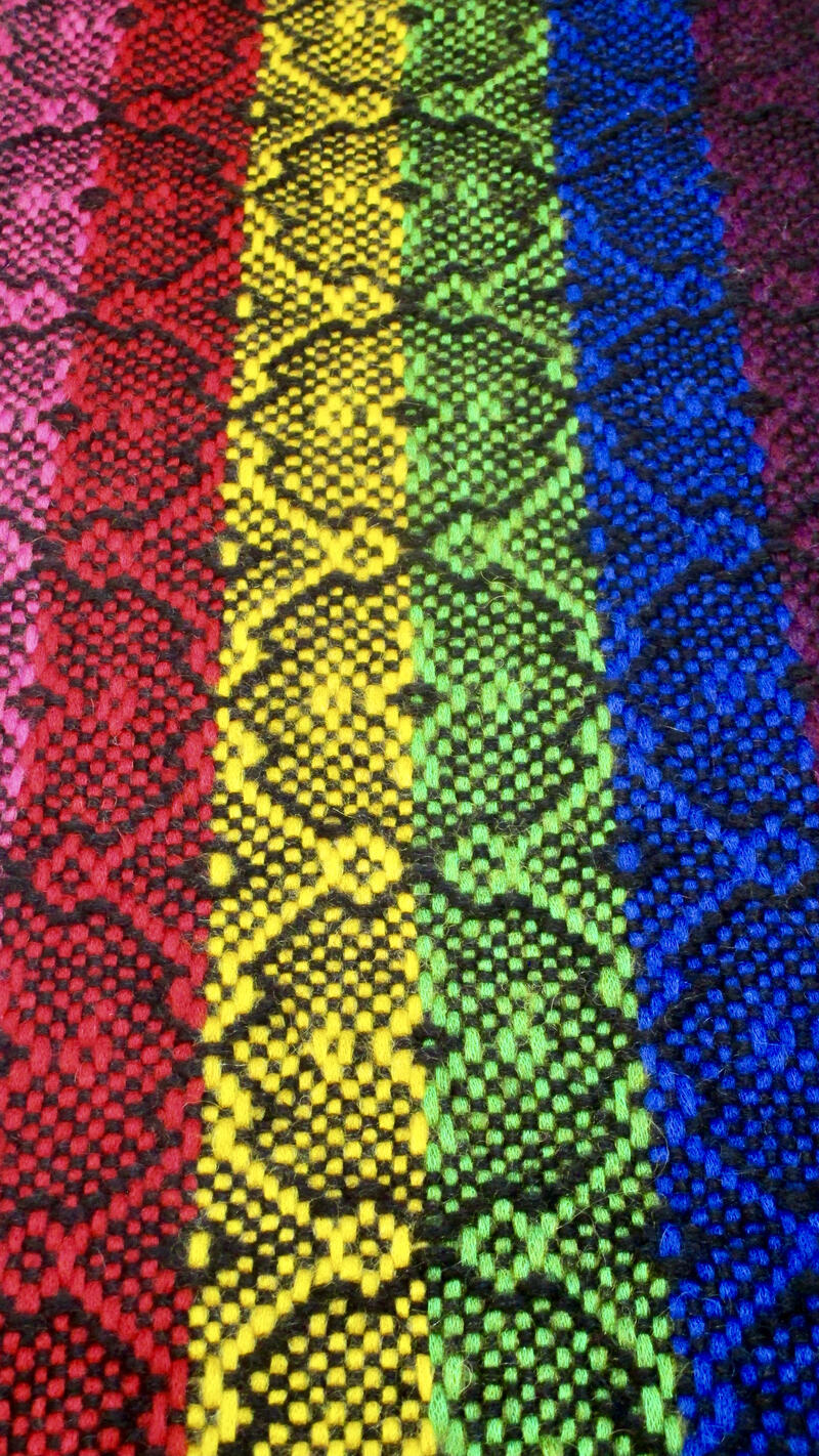 Medium Goldilocks shawl along its length