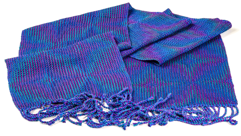 An overview shot of a shawl covered in star-shaped patterns