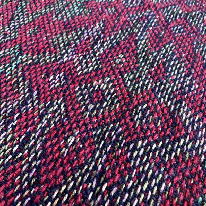 Close-up of turned taquete pattern folded on itself