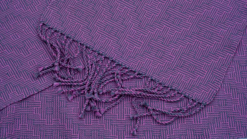 Close-up of the shawl showing its fringes