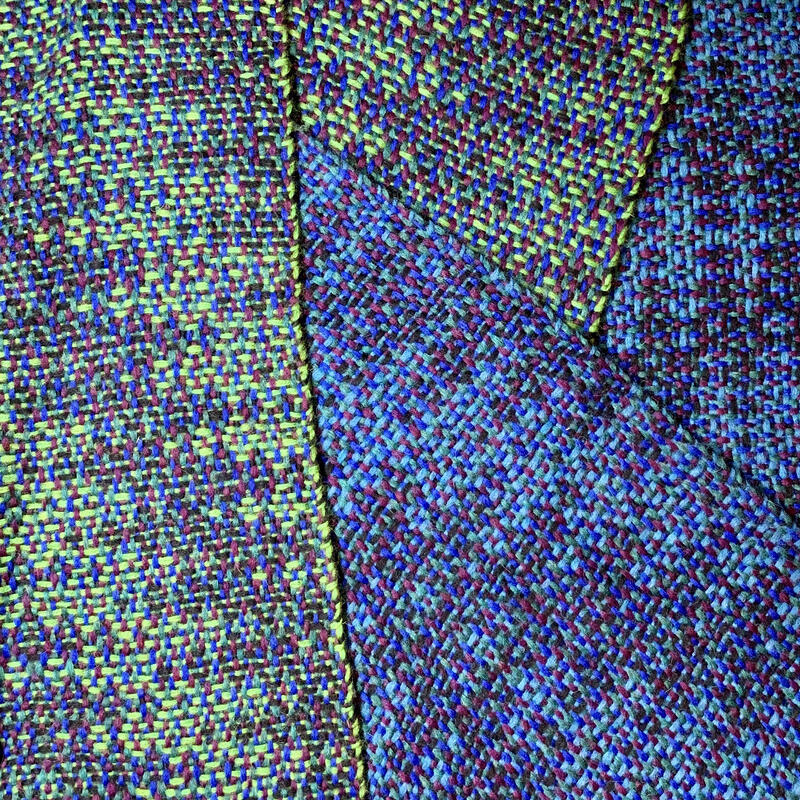 Close-up of the shawls together with green on top